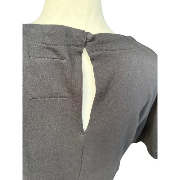 Anthropologie Daily Practice Black Twist Front Split Front Pocket Midi Dress - L - Picture 7 of 10